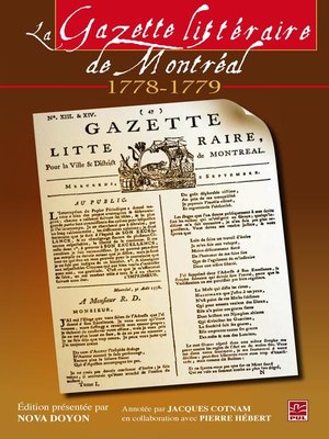 cover image of La Gazette littéraire de Montréal (1778-1779)